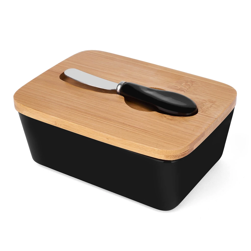 Maselnička s bambusovým vekom a nožom