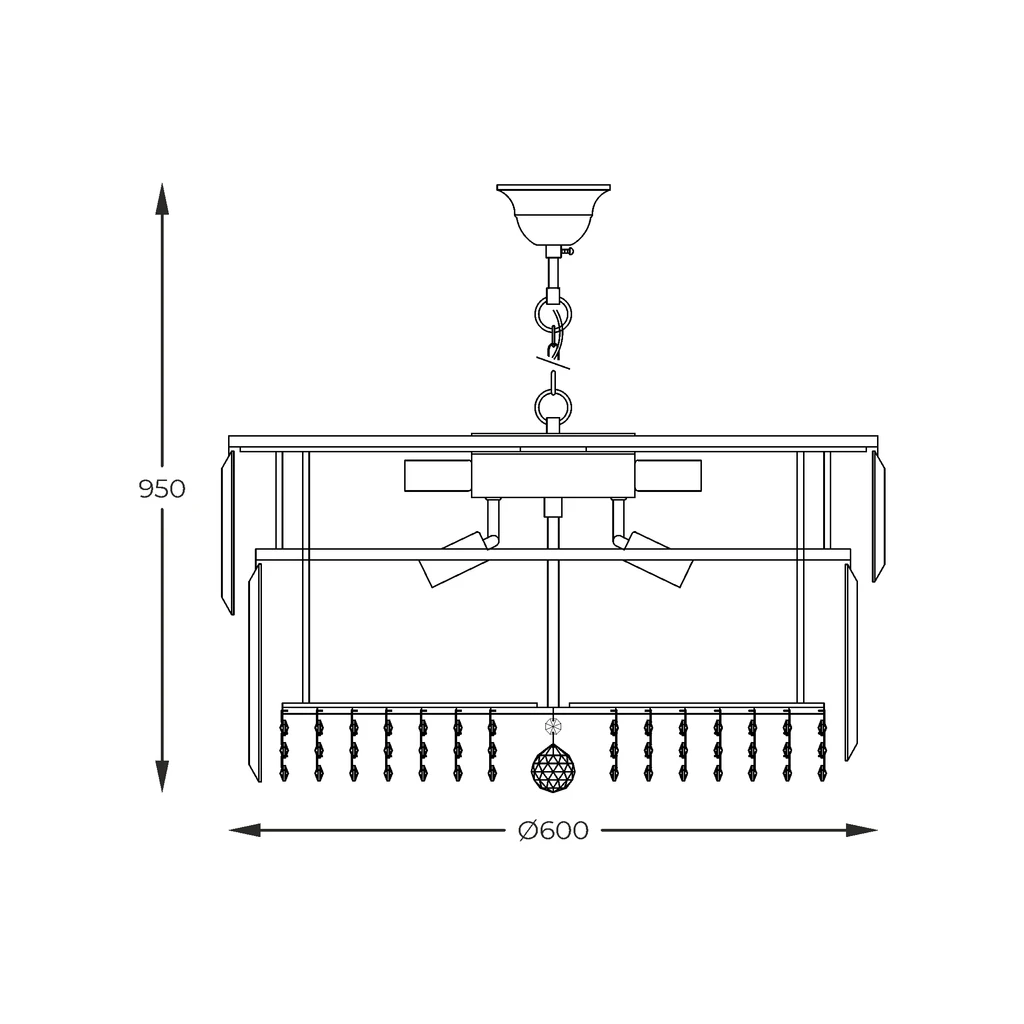 CAMILLE to lampa wisząca o złotym wykończeniu do salonu glamour. Posiada oprawę dla 16 żarówek typu E14 i mocy maksymalnej 40W.