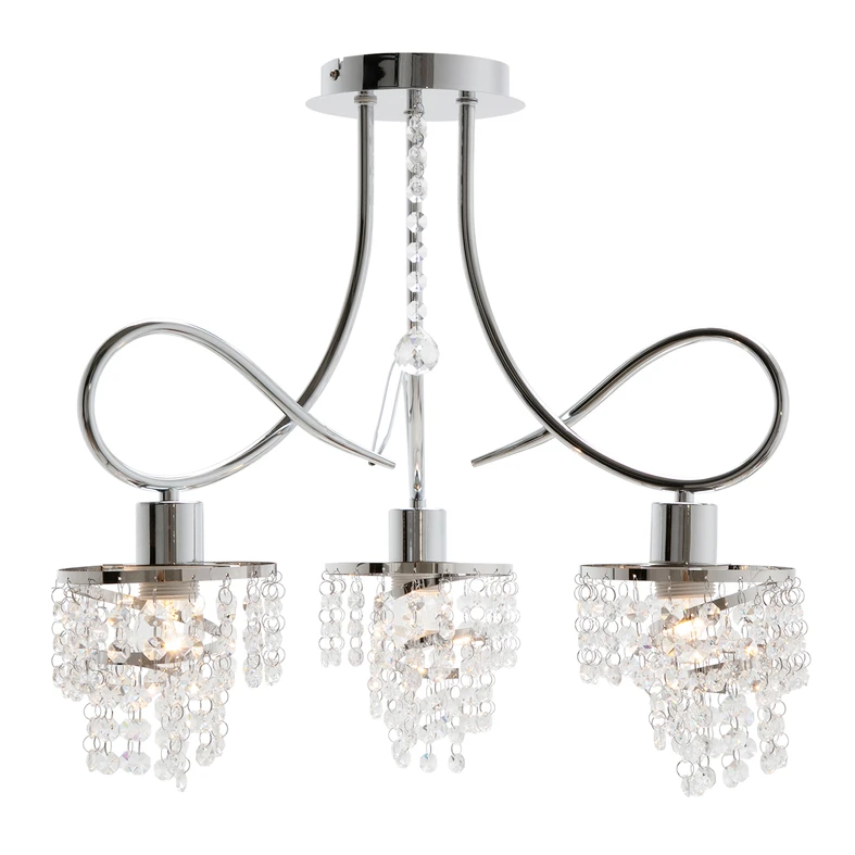 Strieborný luster s krištálmi TINA 3