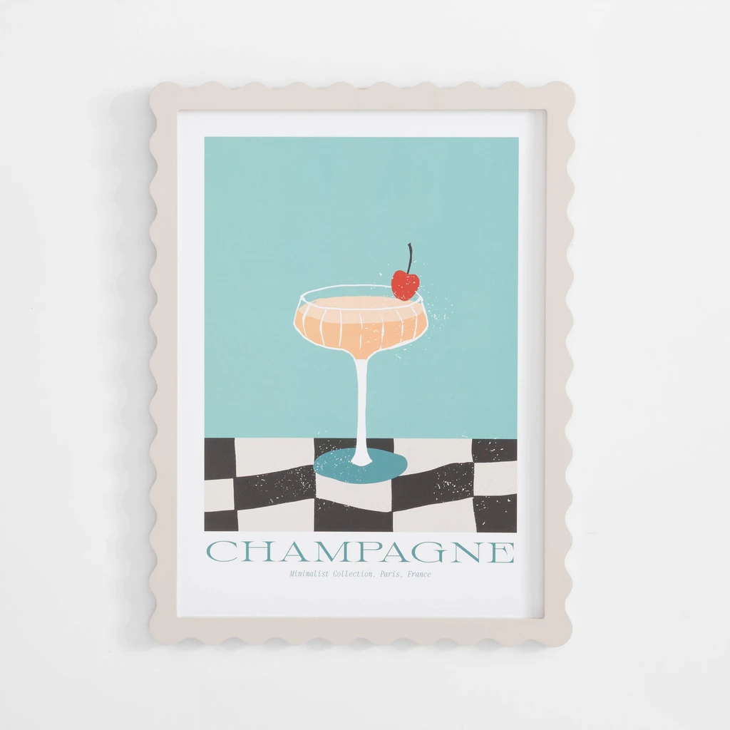 Retro obraz modrý 30x40 cm