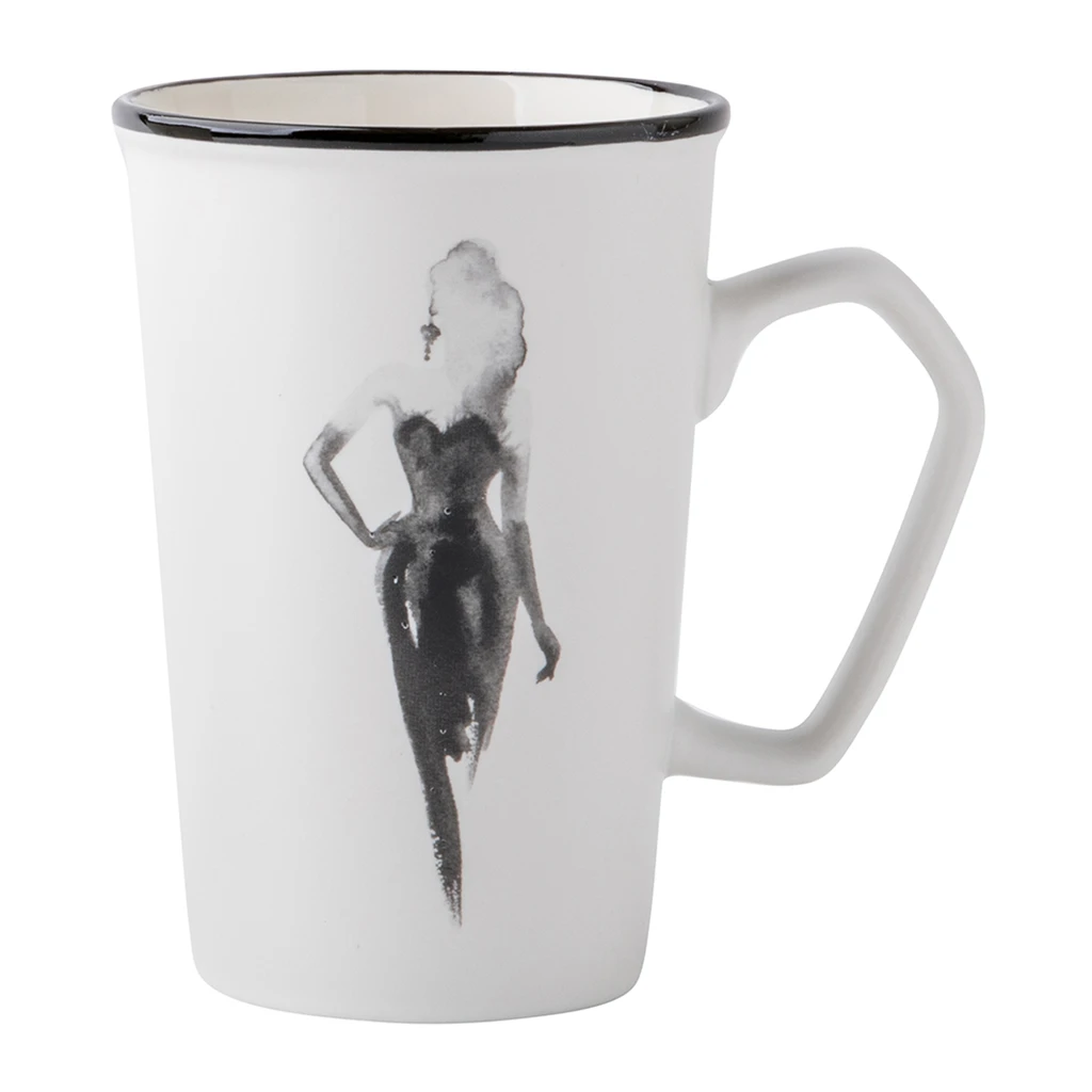 Veľký bielo-čierny hrnček 410 ml