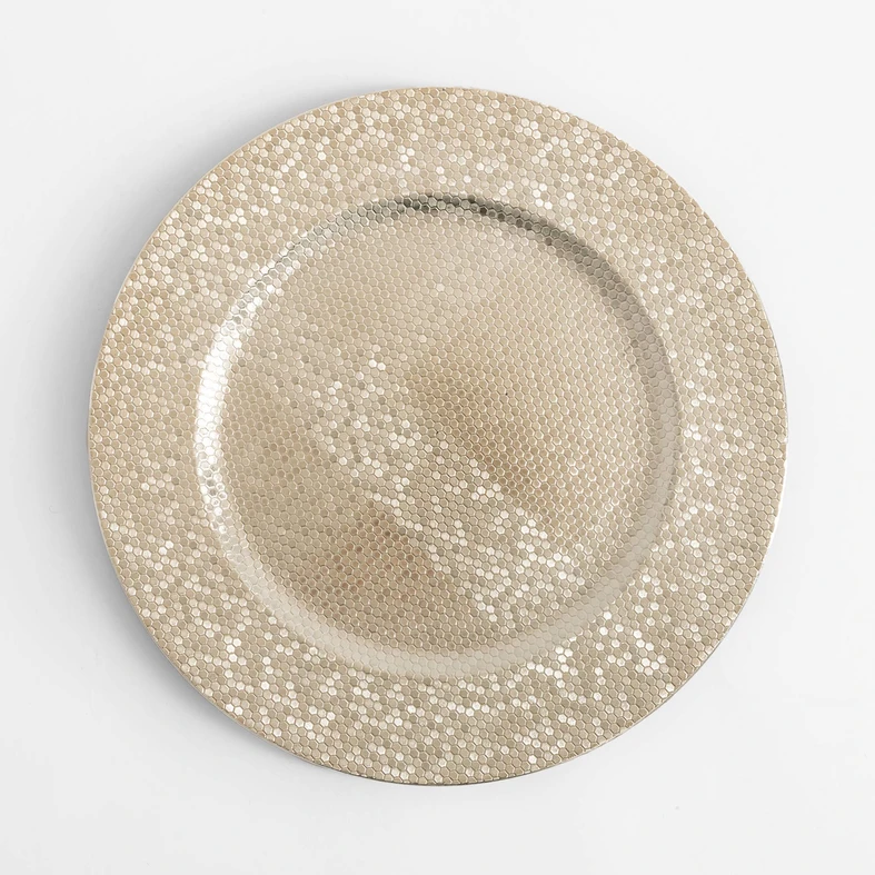 Dekoratívny tanier - podtanier strieborný 33 cm