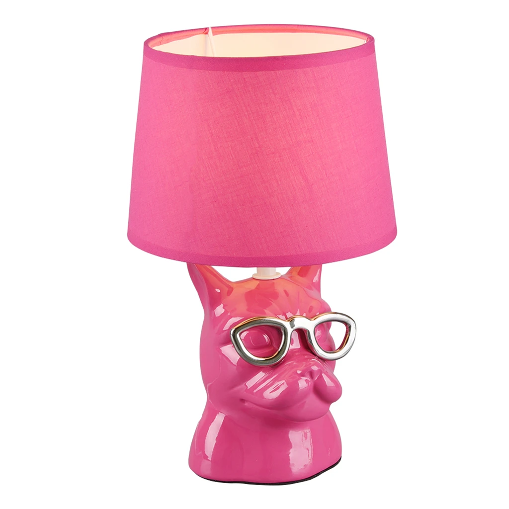 Dizajnová stolná lampa keramická ružová DOSY