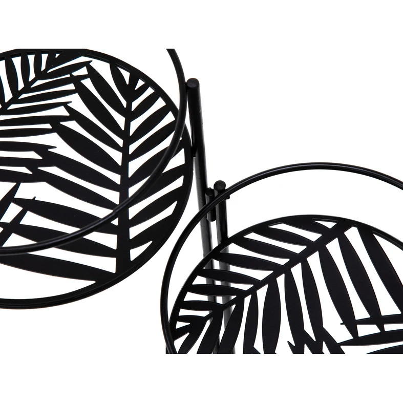 Čierny kovový stojan na 3 kvetináče 49,5 cm