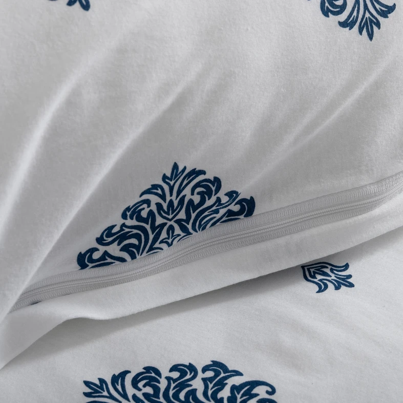 Bavlnená posteľná bielizeň JERSEYLOVE modro-biela 220x200 cm