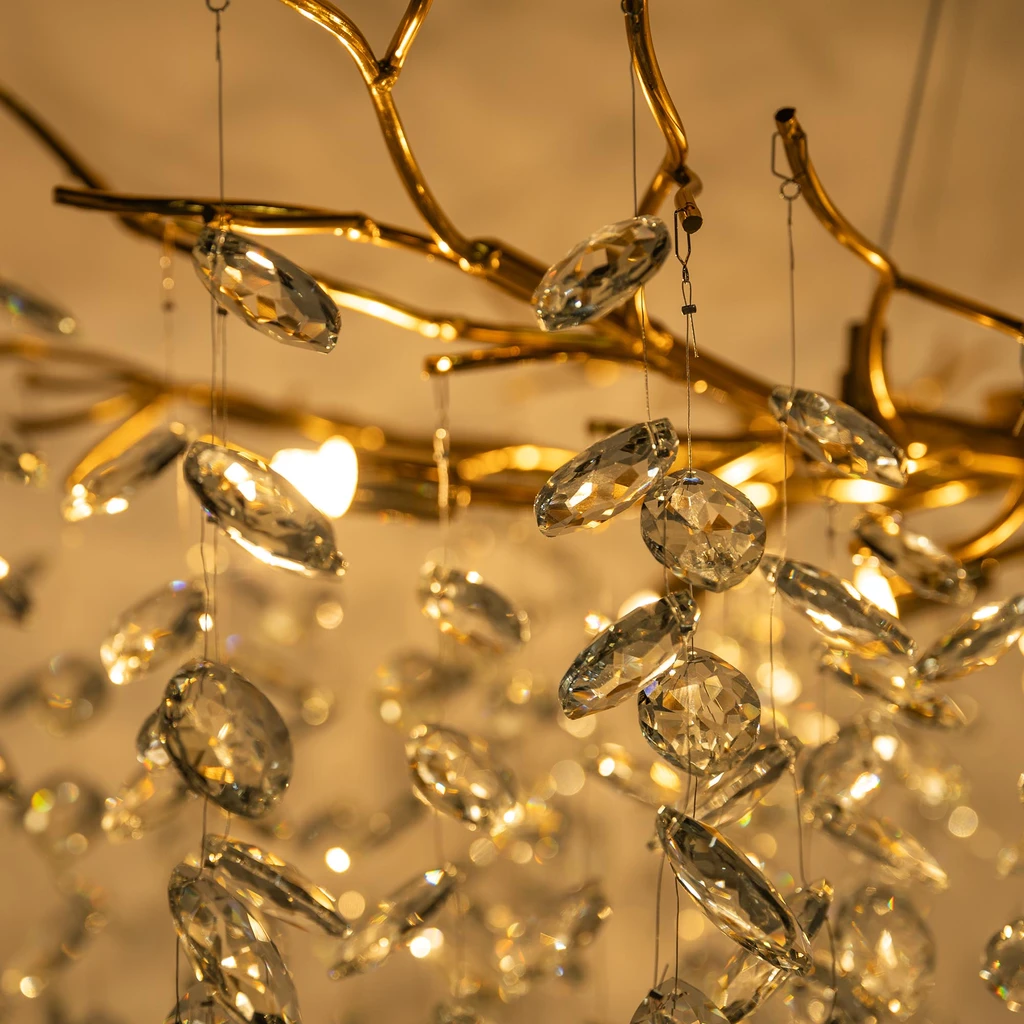 Luster na lanku glamour zlatý CINDY fi100 cm, 10xG9