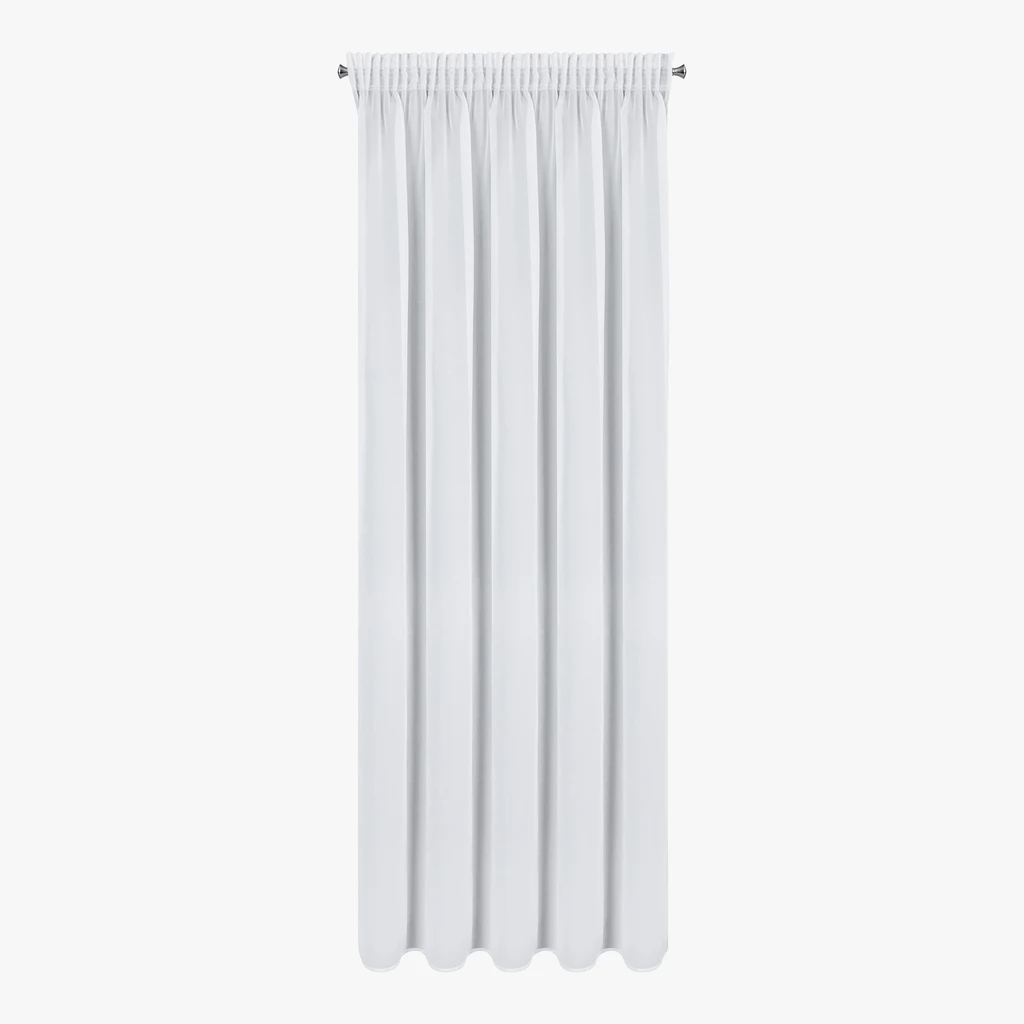 Biała firana do salonu na taśmie 