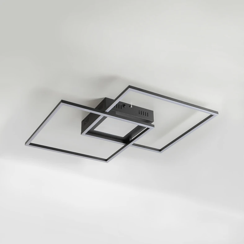 Stropné svietidlo LED RGB čierne LUMI s diaľkovým ovládačom