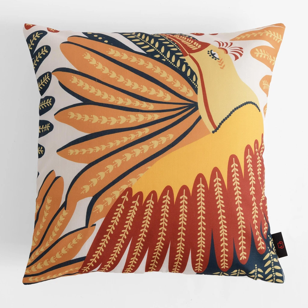 Kolorowa poszewka z ptakiem