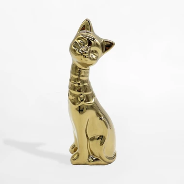 Dekoratívna figúrka v zlatej farbe MAČKA 19,7 cm