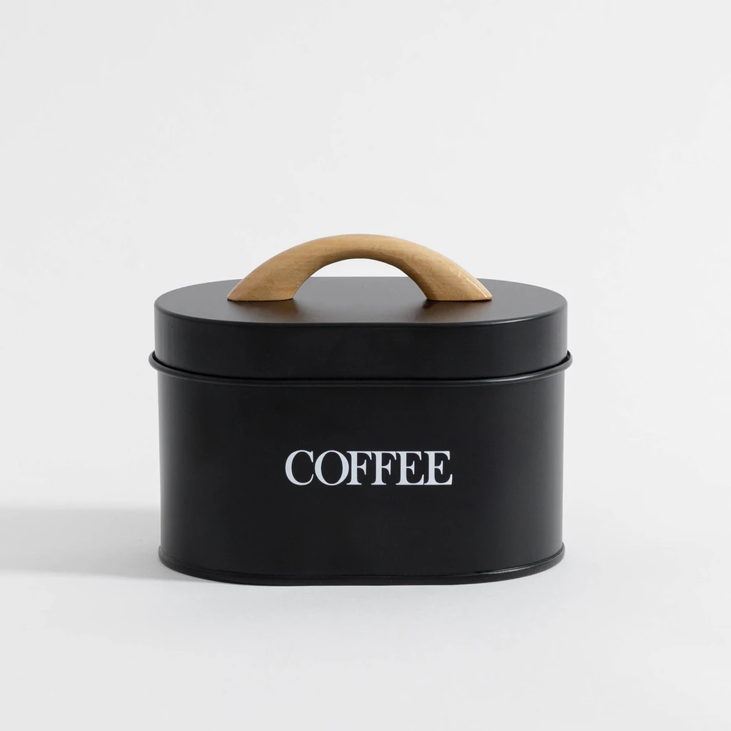 Kuchynská nádoba na kávu čierna 15 cm