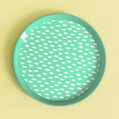 Súprava 4 plastových tanierov zelená, 21 cm