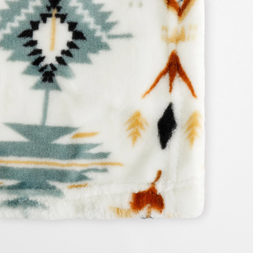 Deka, boho vzor, biela CODIE 130x160 cm