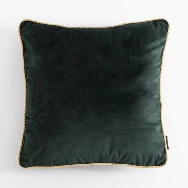 Velúrová obliečka na vankúš tmavozelená LILLE 60x60 cm
