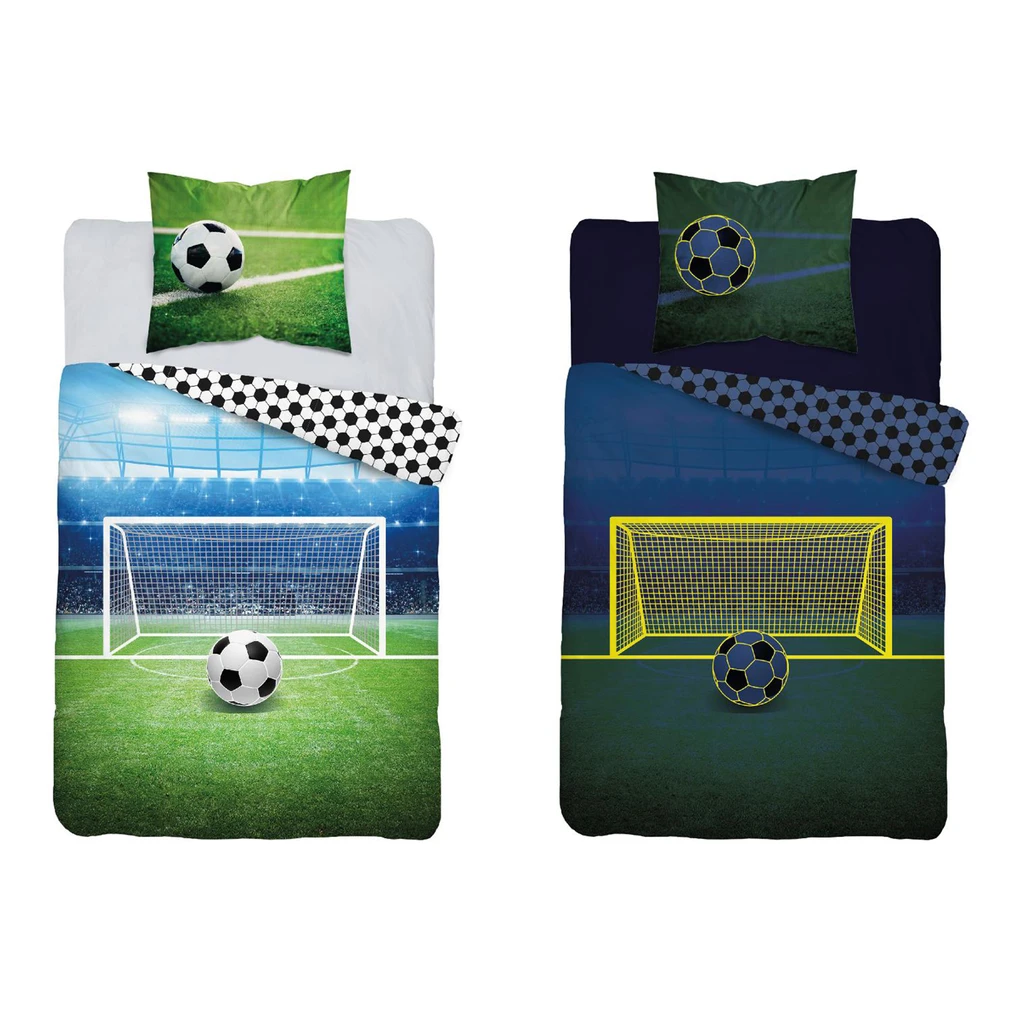 Posteľná bielizeň svietiaca v tme FLUO FUTBALOVÁ BRÁNA 140 x 200 cm
