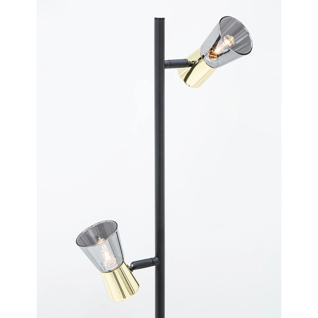 Stojacia lampa v čiernej a zlatej farbe CENTO