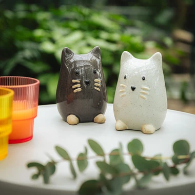 Porcelánová figúrka, mačka, 13 cm, MIX