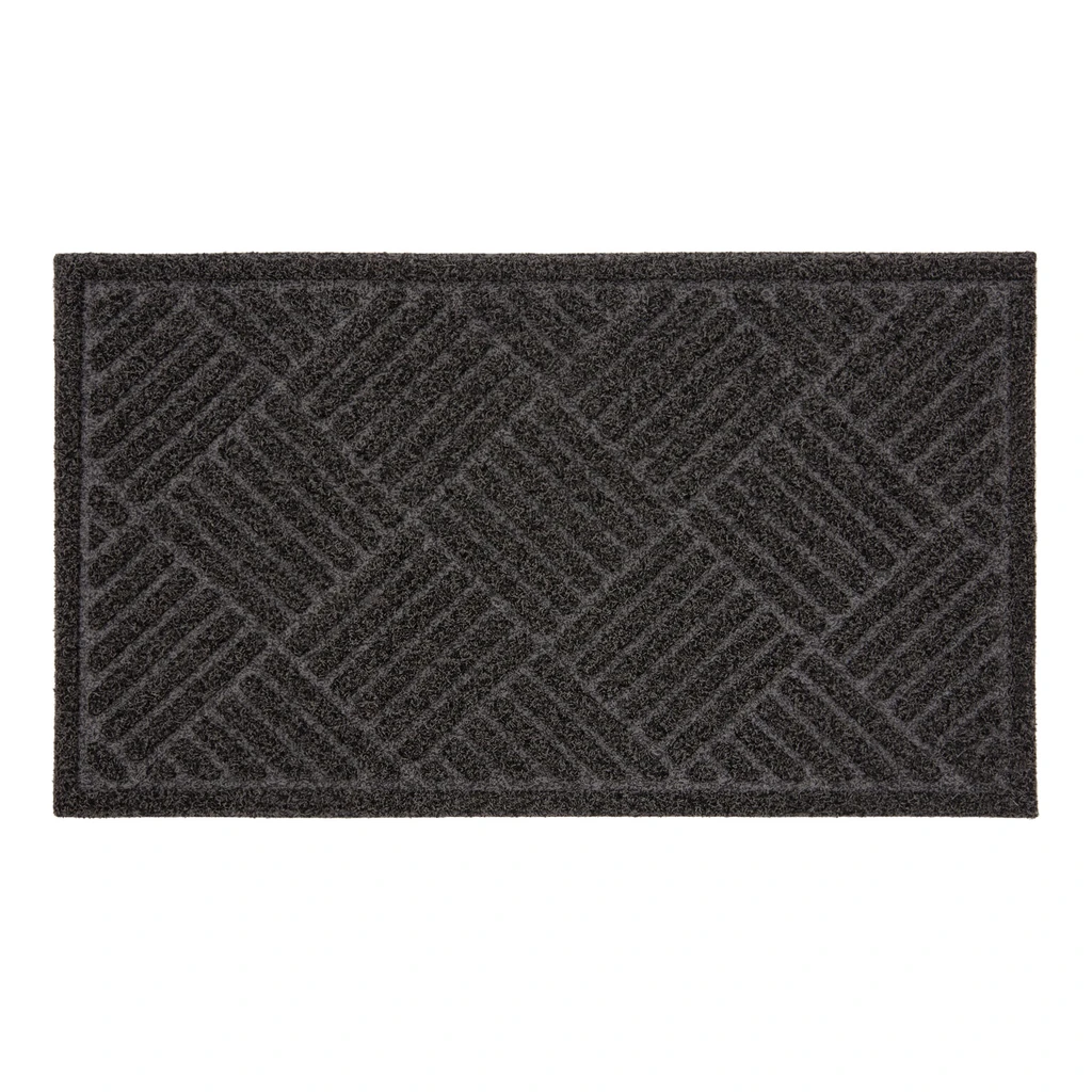 Šedá rohožka so štvorcovým vzorom 45x75 cm