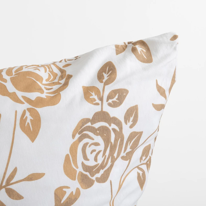 Bavlnená posteľná bielizeň JERSEYLOVE s motívom zlatých kvetov 220x200 cm