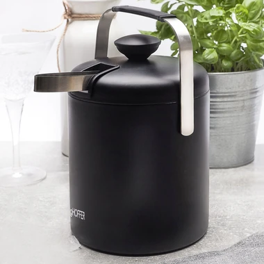 Vedro na ľad s kliešťami čierne LUGO 1,3 l