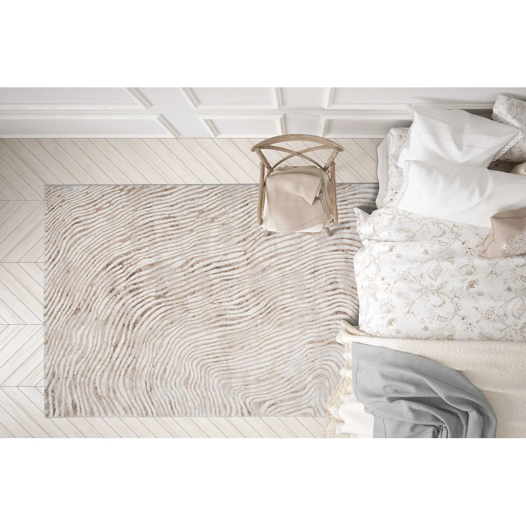 Abstraktný béžovo-zlatý koberec STUDIO 120x170 cm