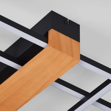 Geometrické stropné LED svietidlo z borovicového dreva MINAR 54 cm