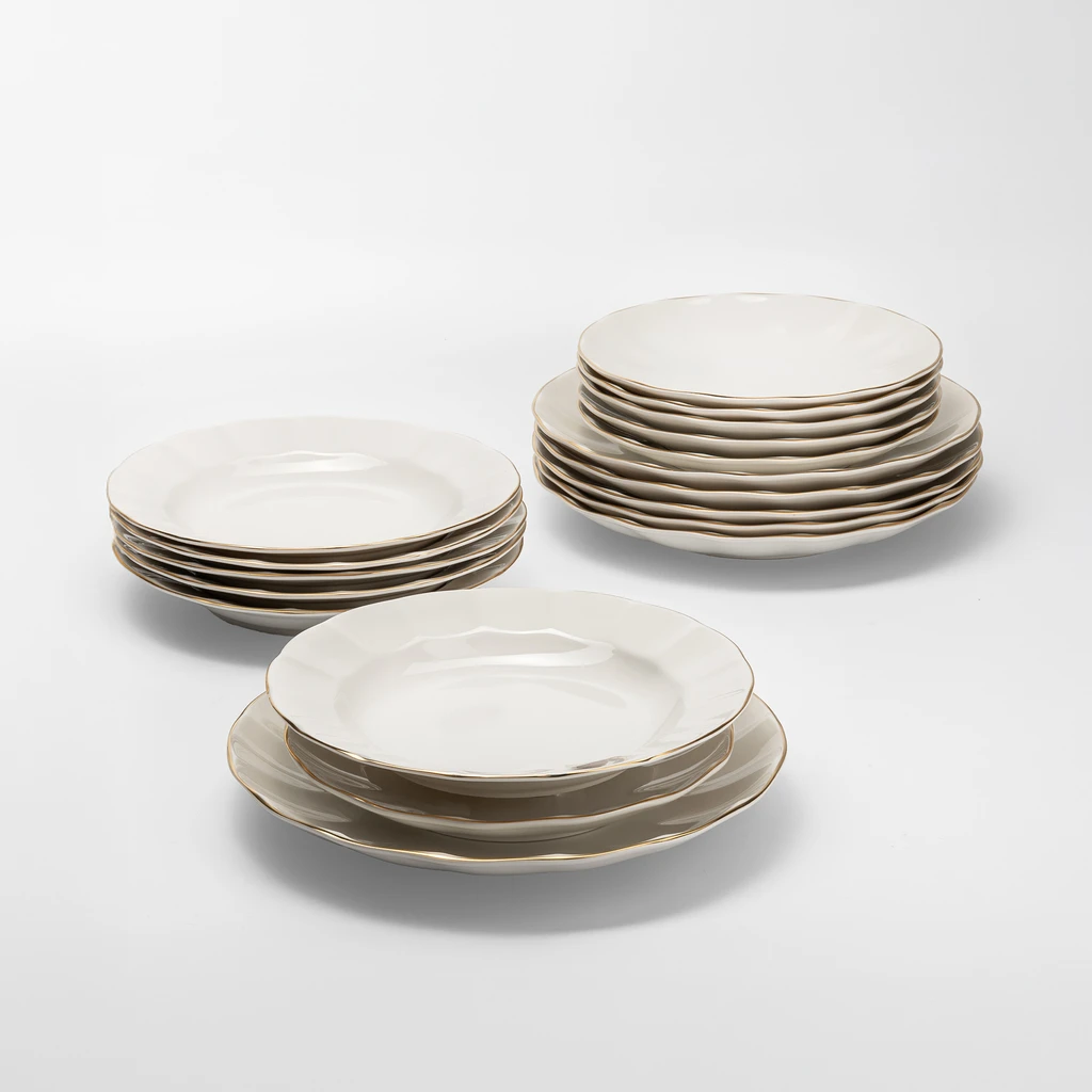 Jedálenská súprava v štýle glamour PERLA, 18 dielna