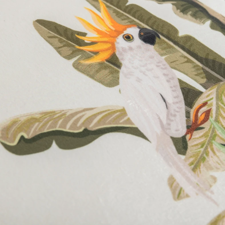 Welurowa biała poszewka z przyrodniczym wzorem