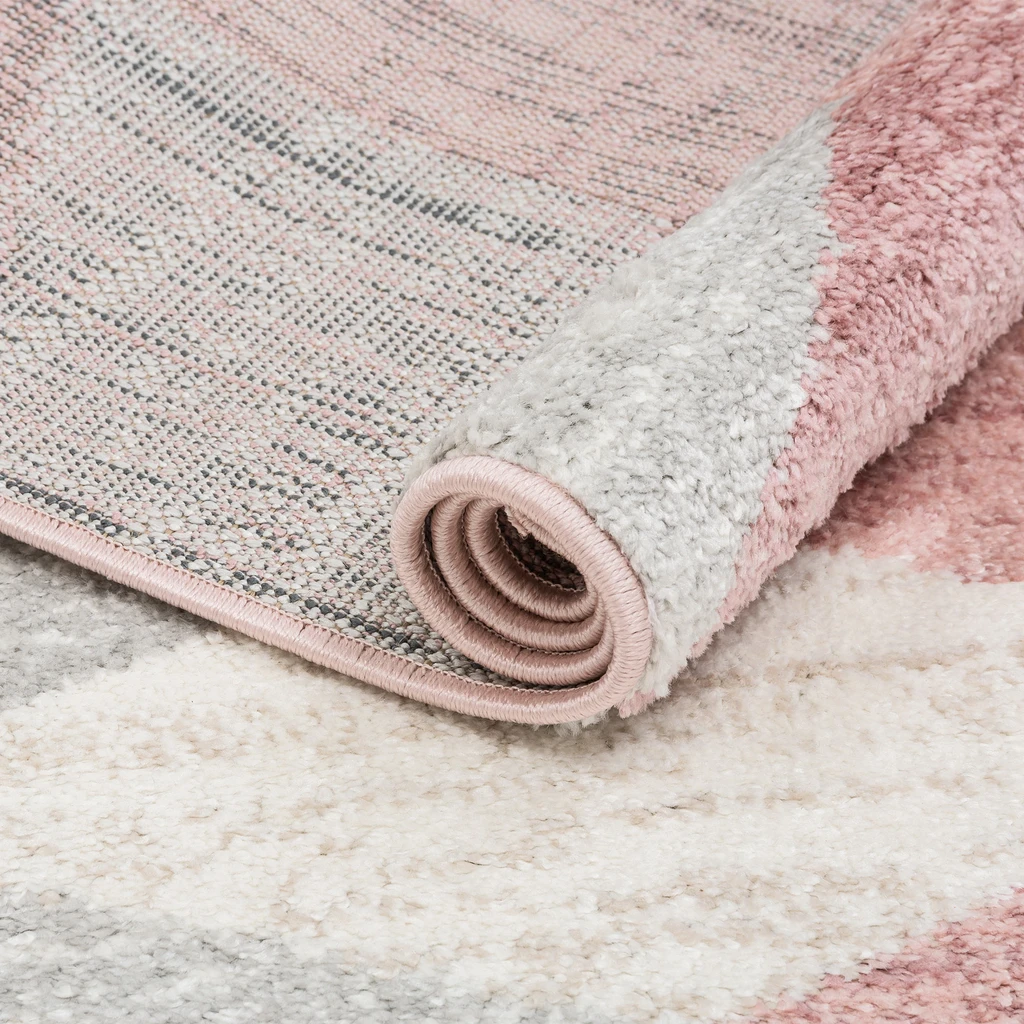 Ružovo-šedý koberec MILANO do predsiene 80x150 cm
