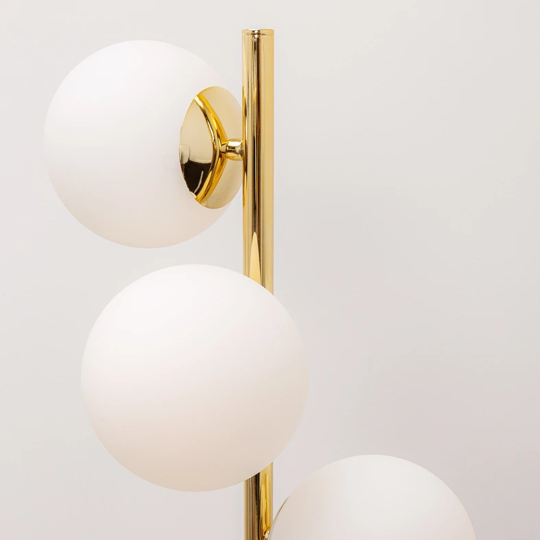 Zlatá stojacia lampa gule MEFISTO