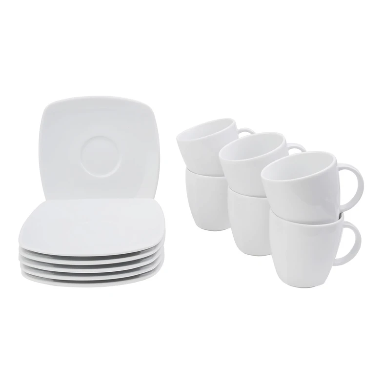 Kávová súprava porcelánová biela APOSTROPHE pre 6 osôb