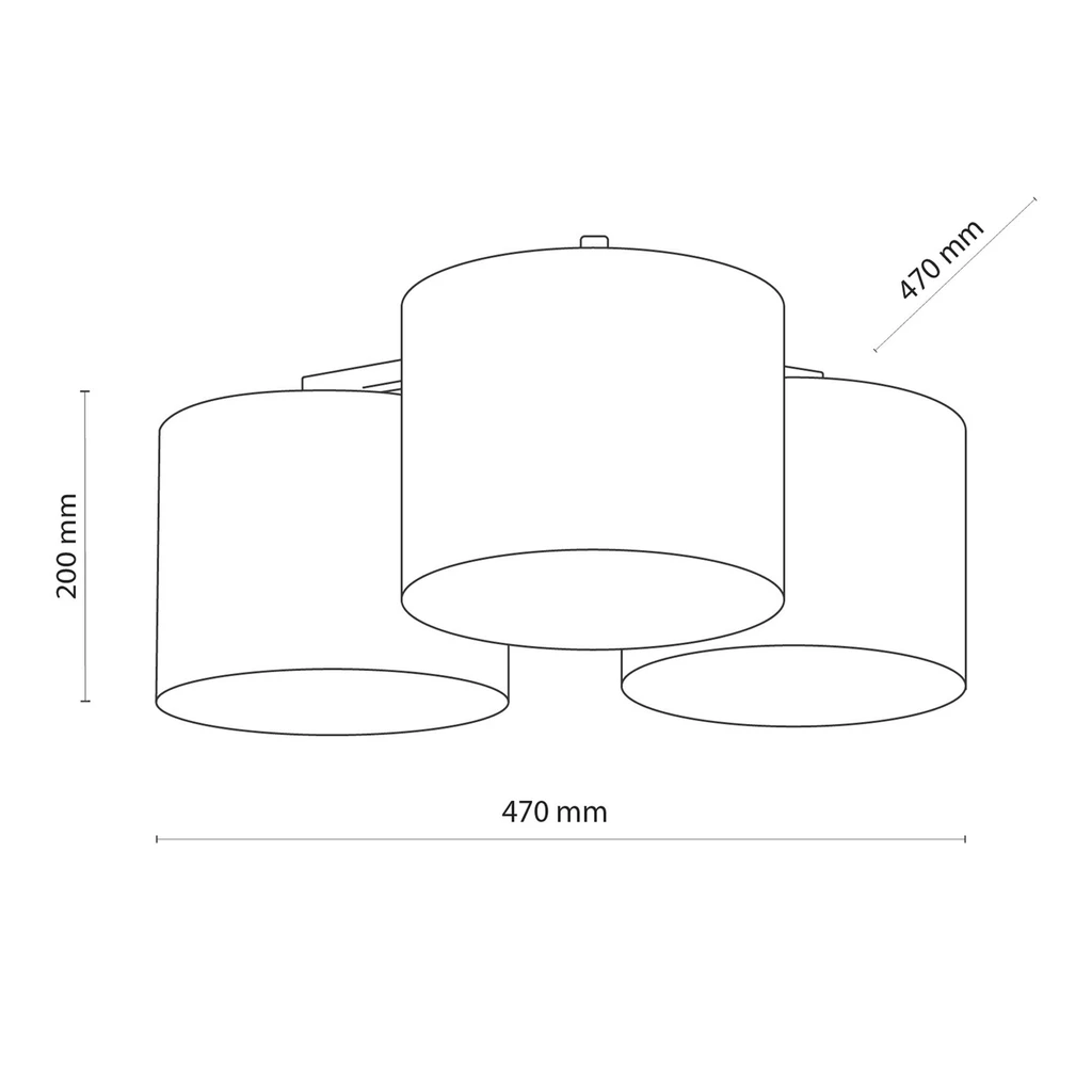 Lampa sufitowa 3 abażury METIS