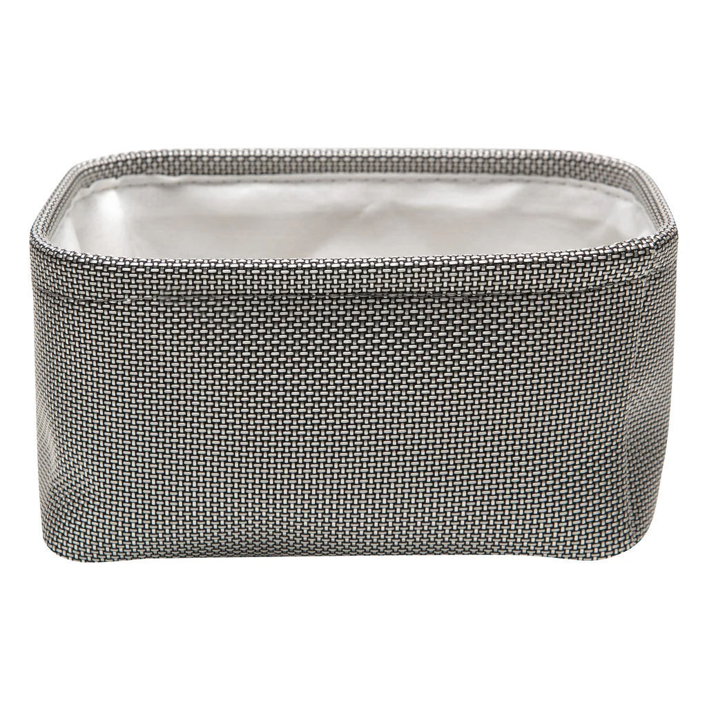 Sivý úložný košík 27 x 20 x 12 cm