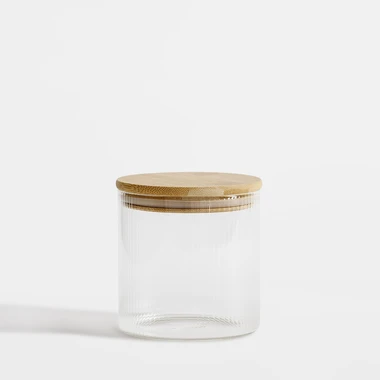 Sklenená nádoba s bambusovým vekom 600 ml