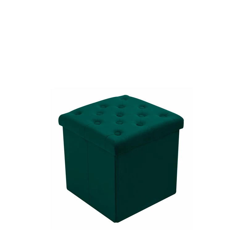 Puf kwadratowy składany zielony 38x38 cm