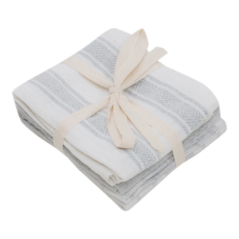 Sada 3 bavlnených kuchynských utierok v sivej farbe 40x60 cm