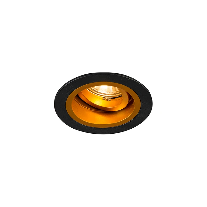 Zapustené bodové svietidlo očko, čierno-zlaté CHUCK DL