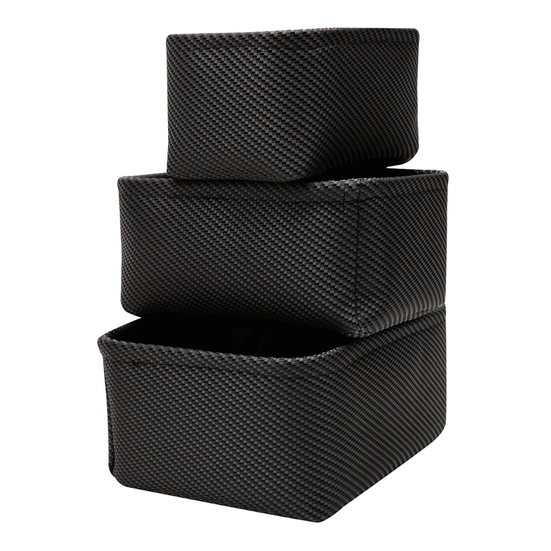 Čierny úložný košík 24 x 17 x 11 cm