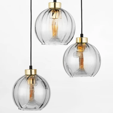 Priehľadné závesné svietidlo s okrúhlou základňou DEVI 3