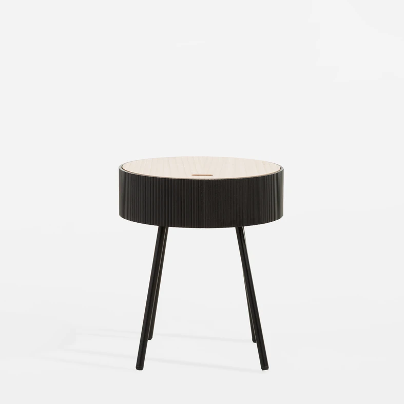 Okrúhly konferenčný stolík sivý 40,5x47,5 cm