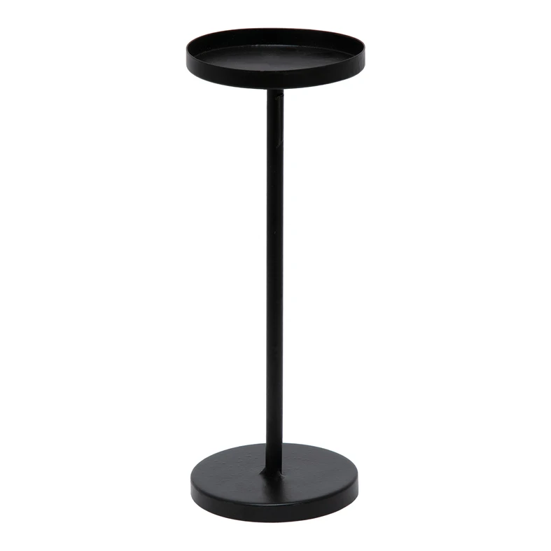 Kovový svietnik na stopke čierny 22 cm