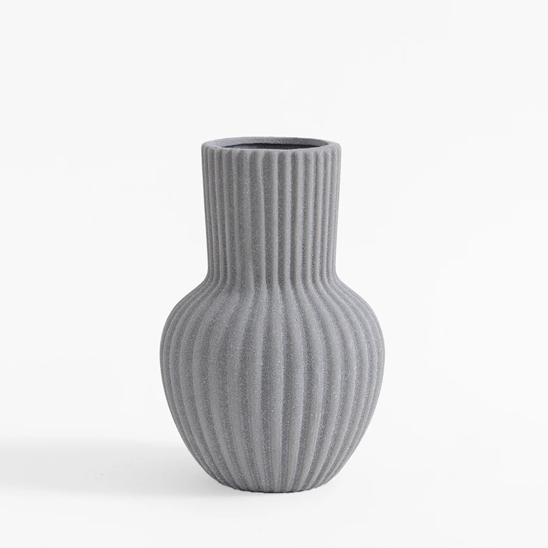 Keramická váza sivá 19,8 cm