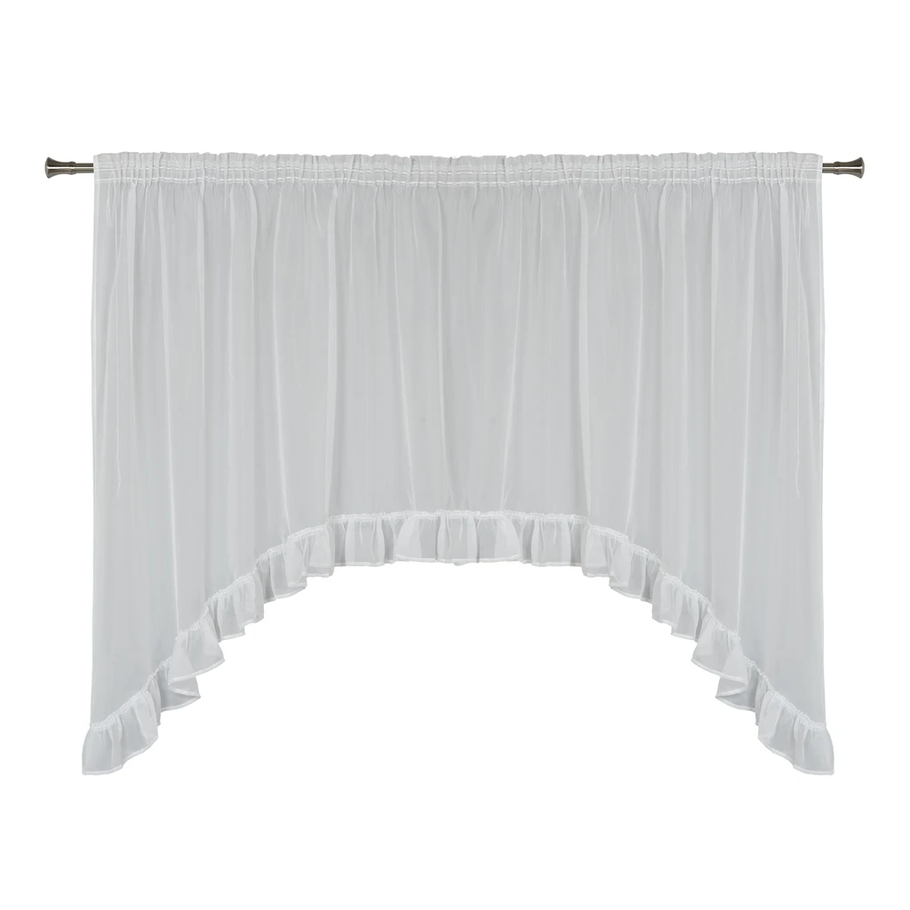 Záclona s volánom na riasiacej páske biela JULIA 160x290cm