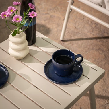 Šálka s podšálkou MATTE modrá 220 ml