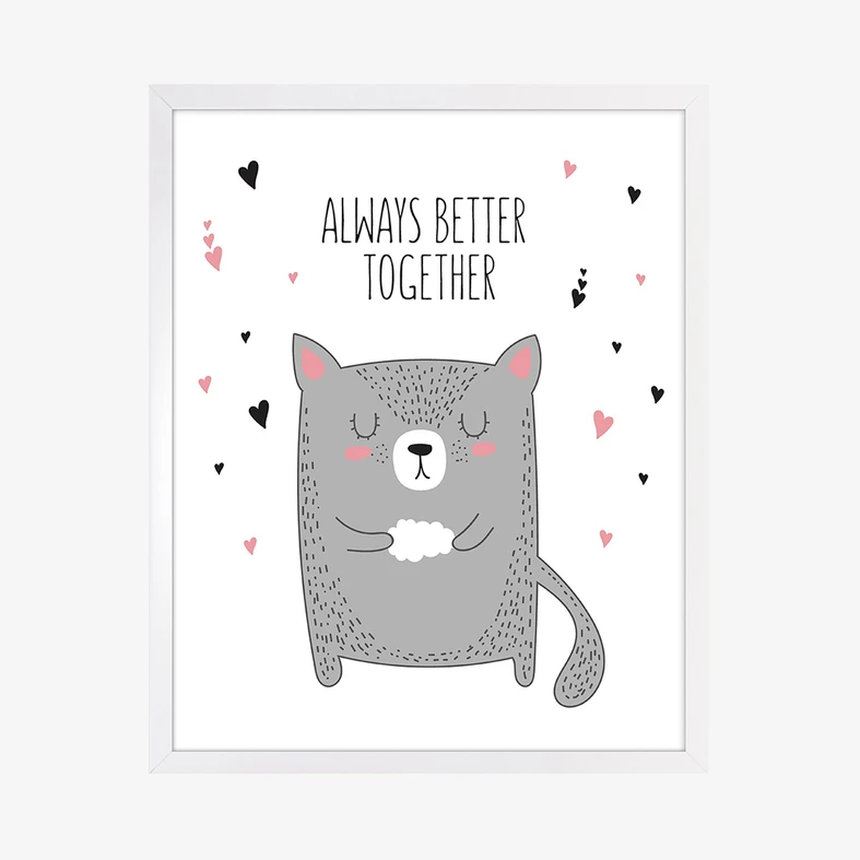 Obraz s motívom sivej mačky CAT 40x50 cm