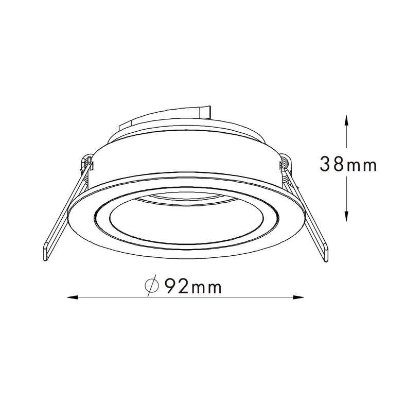 Vstavané bodové svietidlo čierne CHUCK DL ROUND