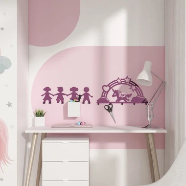 Detský vešiak na stenu ružový DETI KIDDON