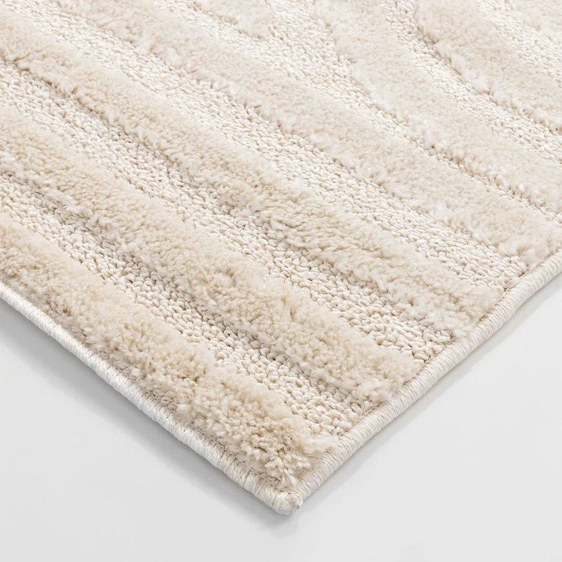 Bielo-krémový koberec geometrický MONTY 80x150 cm