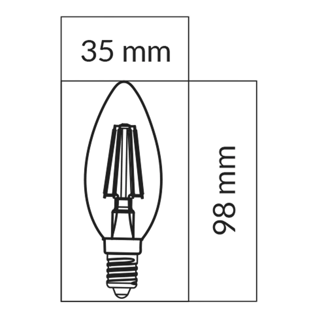 Žiarovka LED E14 6W ORO-E14-C35-FL-CLARO-6W-WW teplá farba
