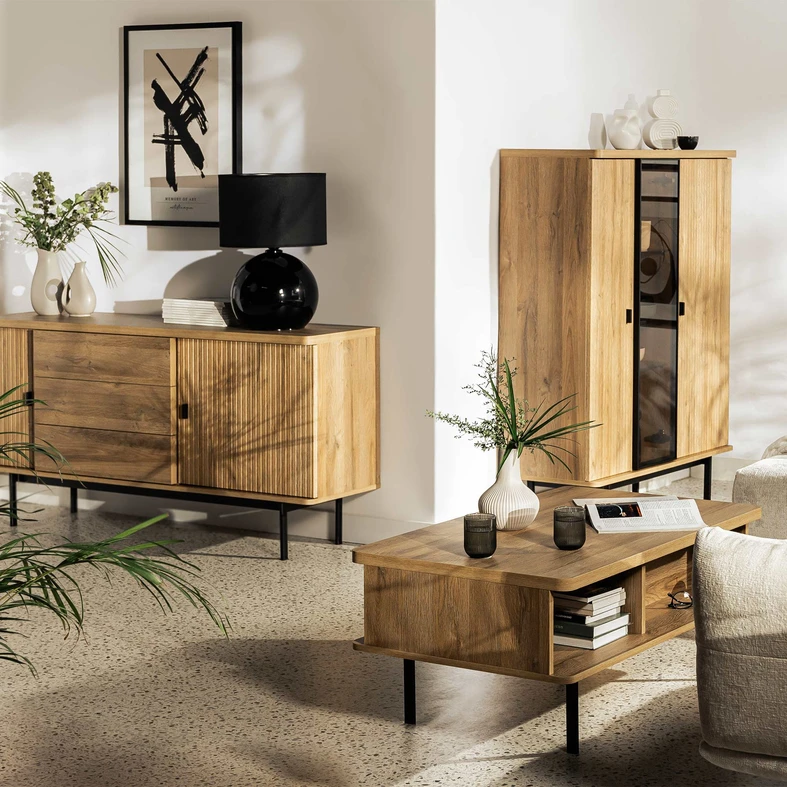 Rýhovaná váza sivá 20 cm